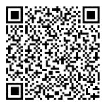 QR code sample for smartphone scanning on white background.